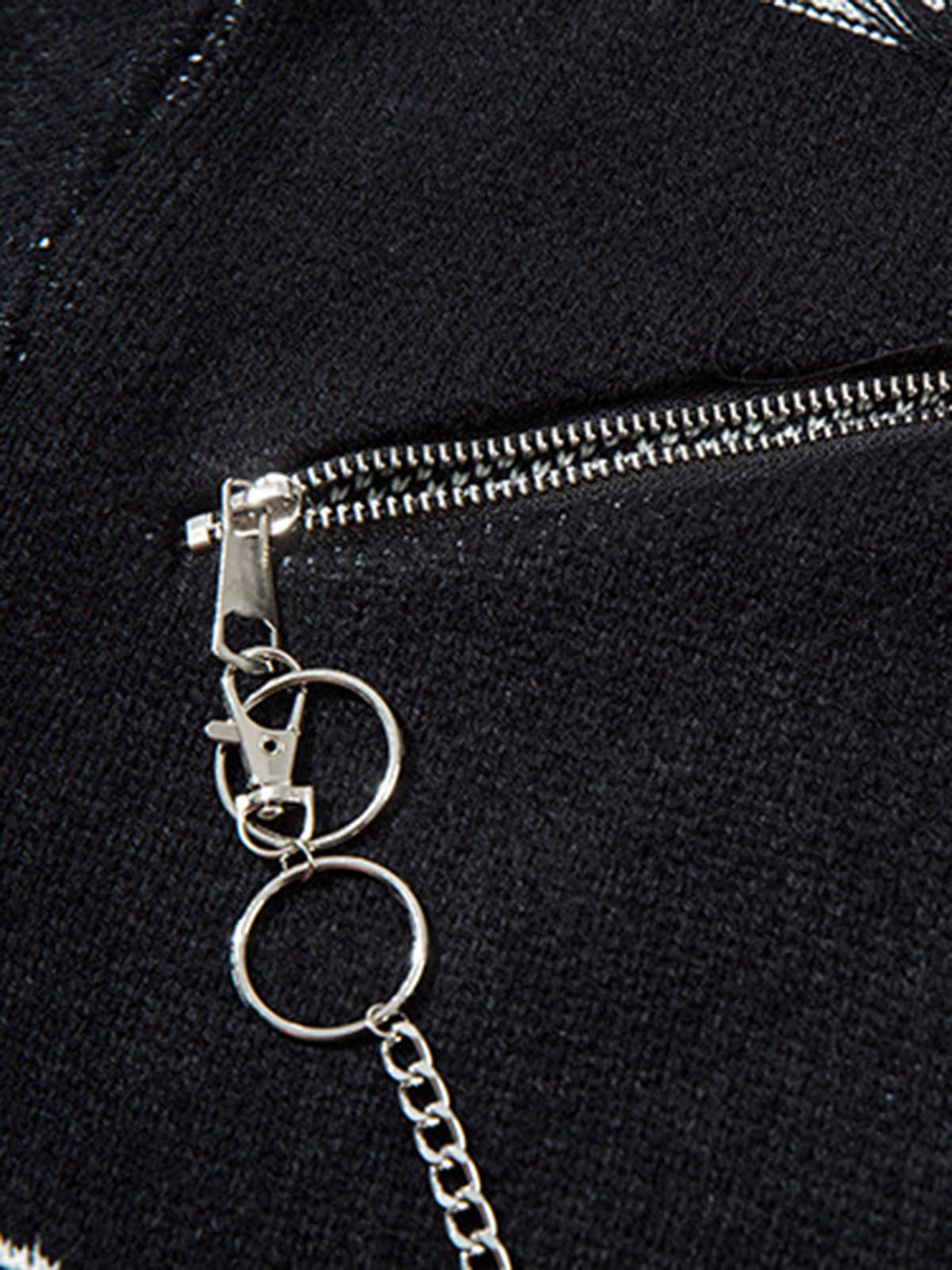 Retro Distressed Zipper Sweater 