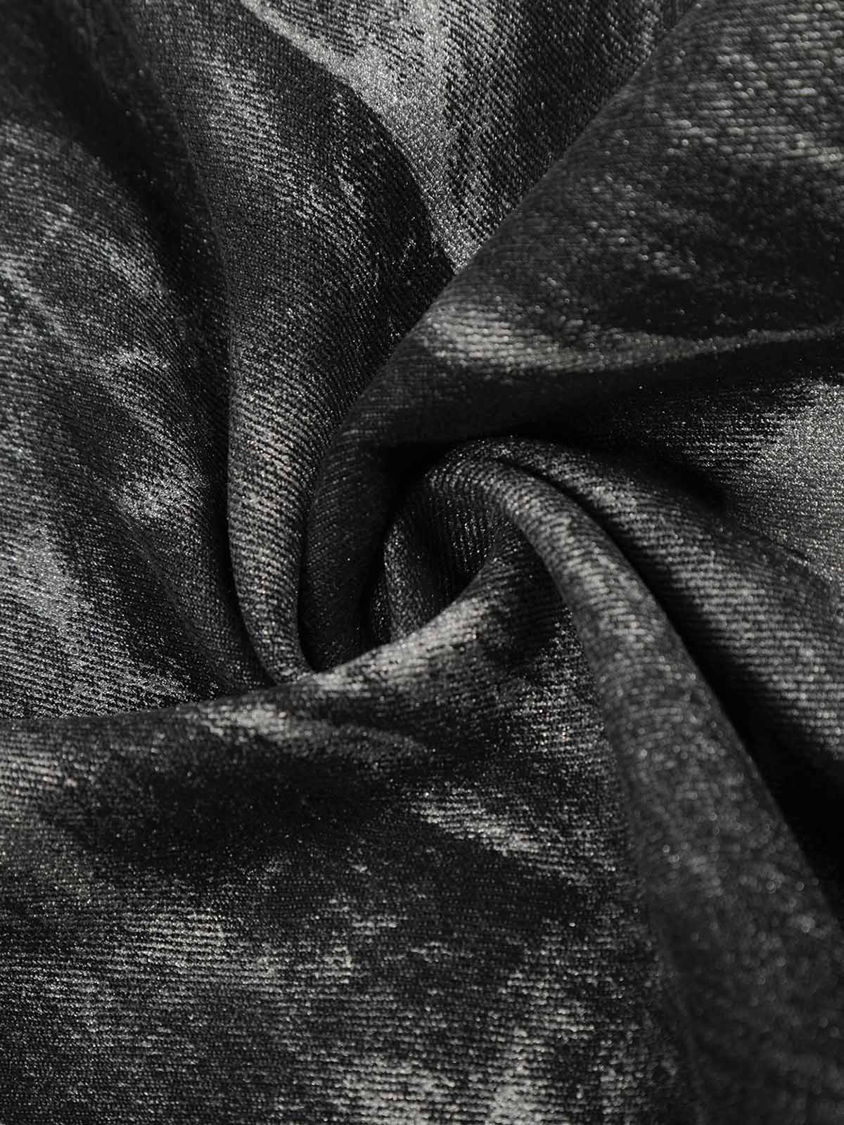 Tie-Dye Wide-Leg Denim Pants with Stud Detailing 