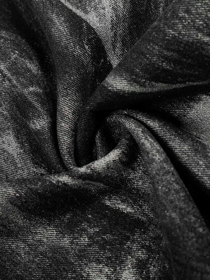 Tie-Dye Wide-Leg Denim Pants with Stud Detailing 