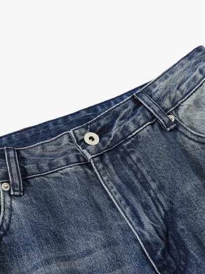 Denim Wide Leg Jeans with Faded Wash and Relaxed Fit?