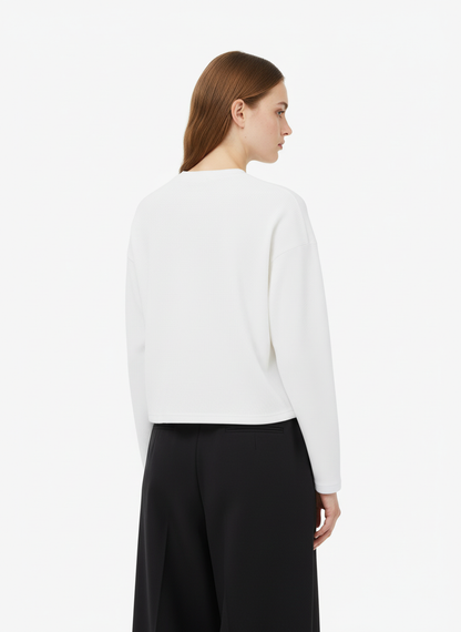 Elegant Pearl-Embellished Oversized T-Shirt