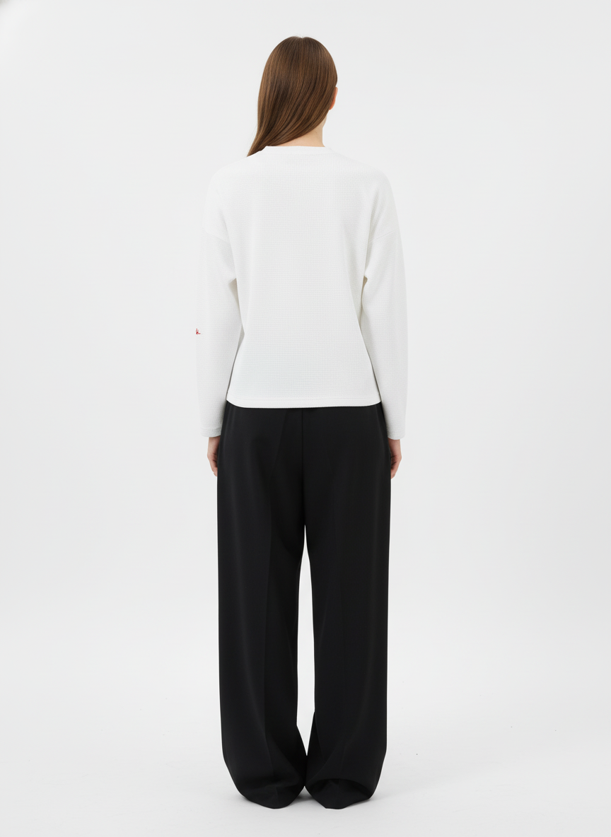 Elegant Pearl-Embellished Oversized T-Shirt