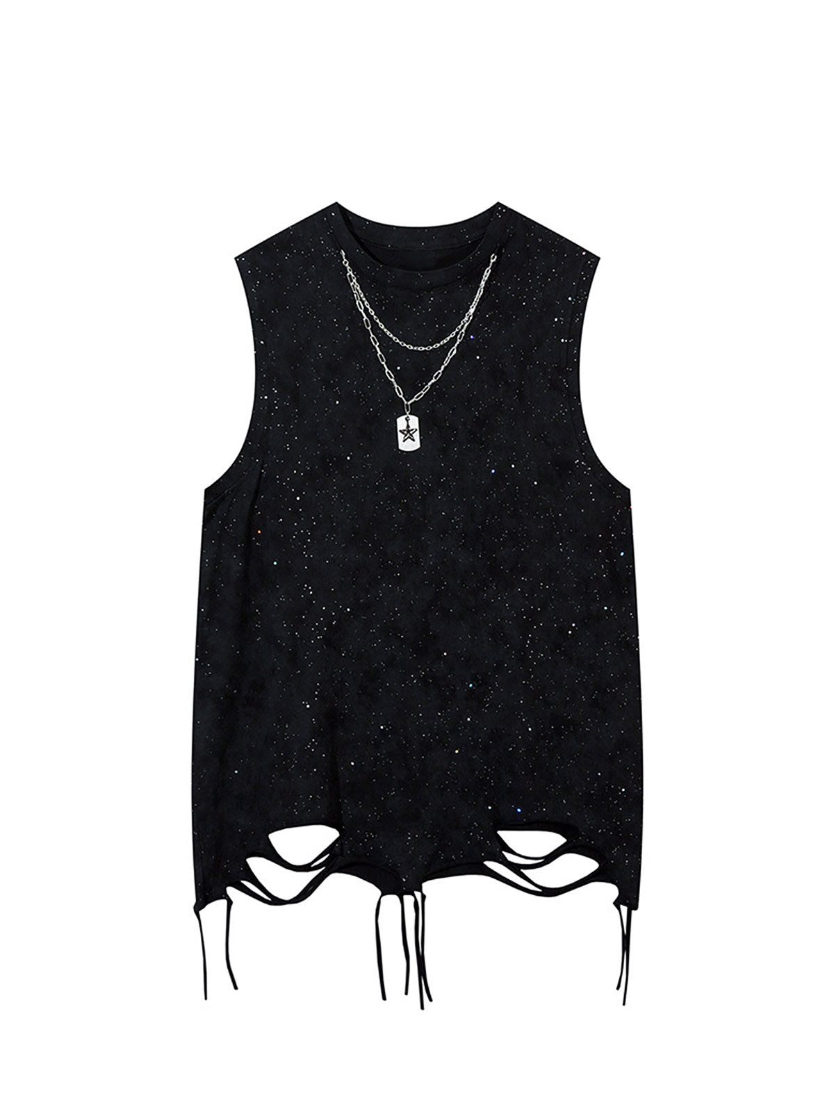 Street Chain Waistcoat Ripped Vest 