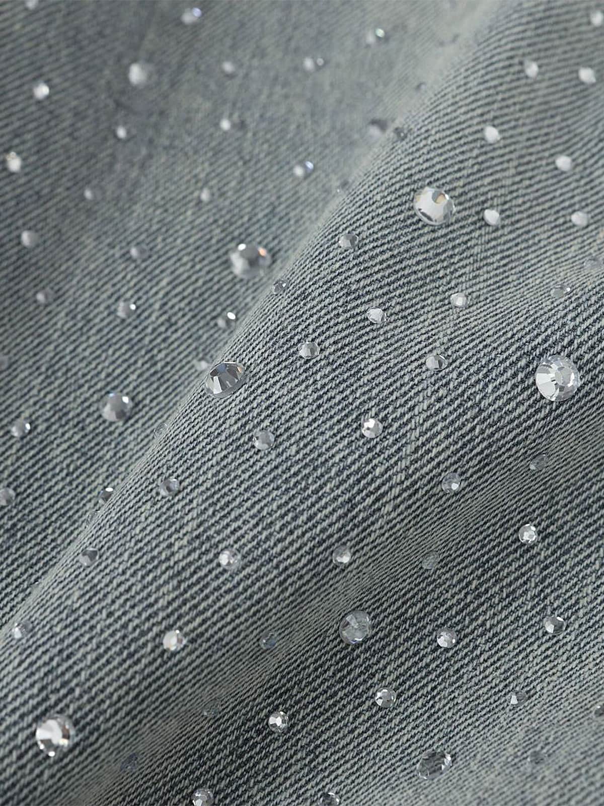 Sparkling Wide-Leg Denim Trousers for Stylish Comfort 