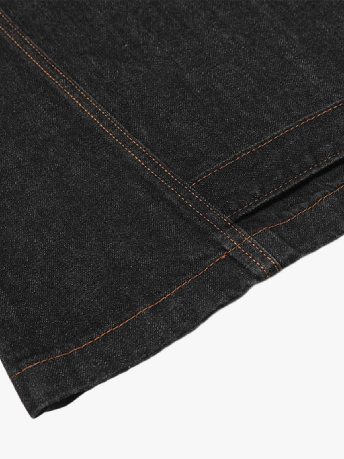 Wide-Leg Denim Trousers with Distressed Pockets and Functional Design 