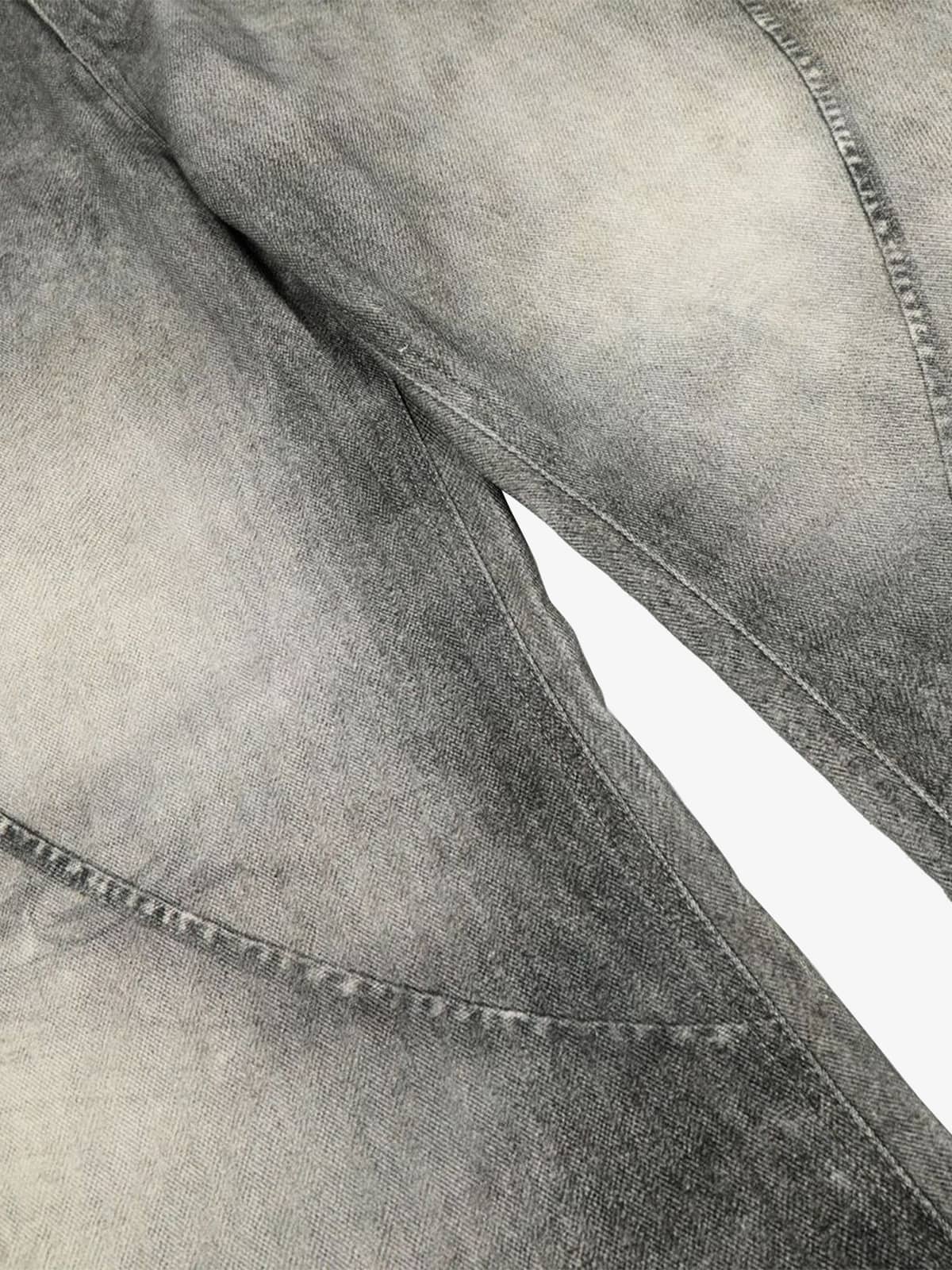 Wide-Leg Denim Trousers with Distressed Look for Modern Fashionistas 