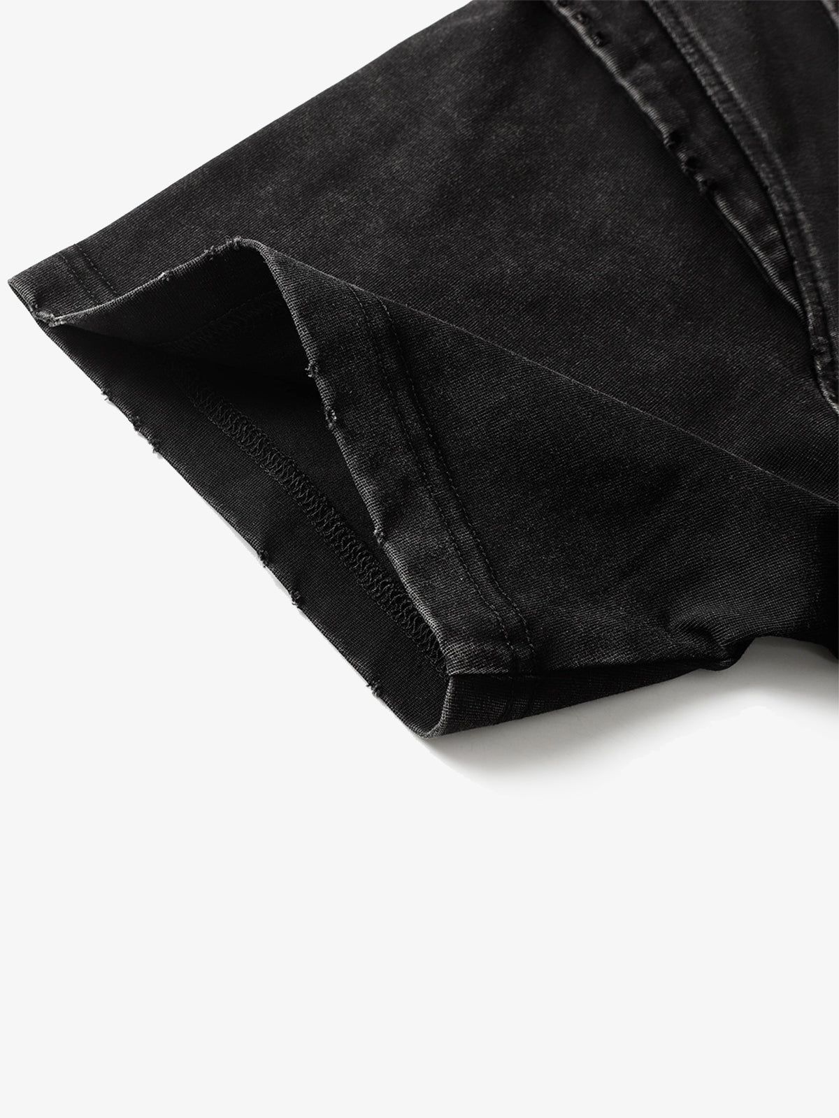 Cotton Blend Oversized T-Shirt with Distressed Denim Panels and Minimalist Logo Design?