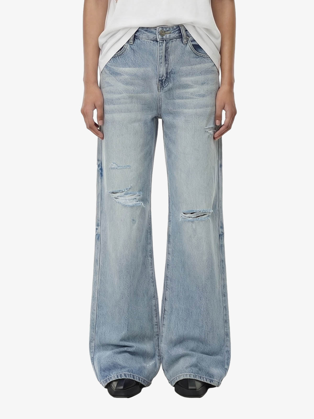 Denim Ripped Washed Distressed Jeans - 2503