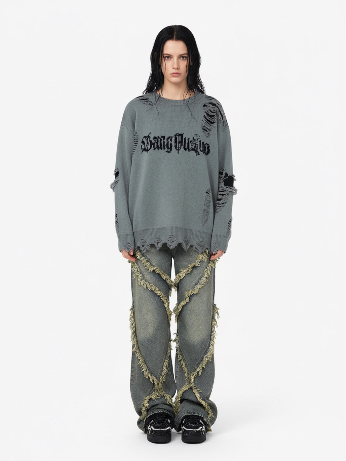 Thesupermade High Street Hip Hop Washed Distressed Jeans - 2069