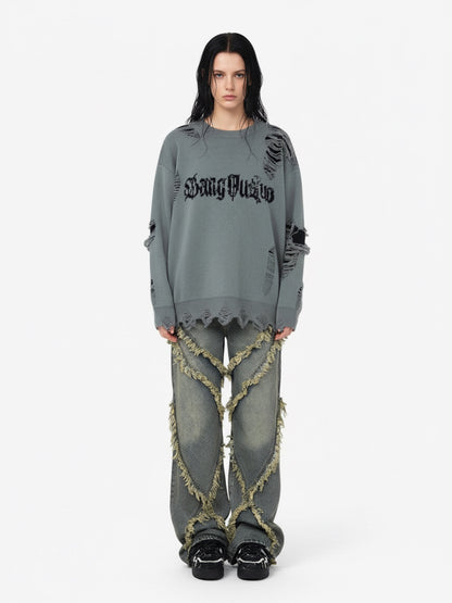 Thesupermade High Street Hip Hop Washed Distressed Jeans - 2069