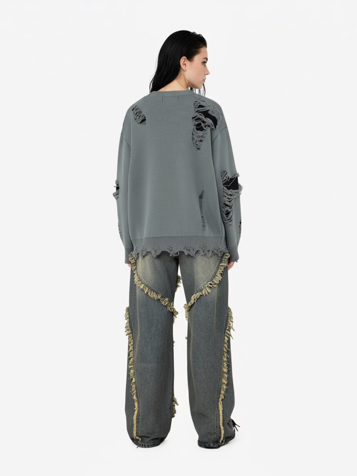 Thesupermade High Street Hip Hop Washed Distressed Jeans - 2069