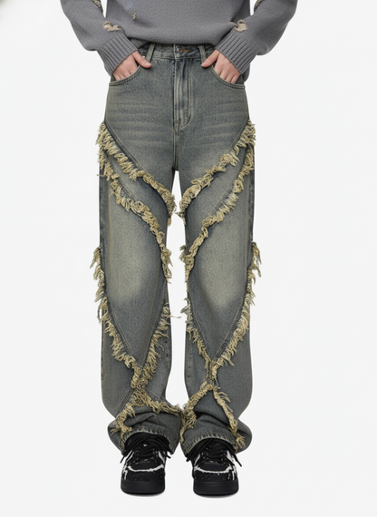 Thesupermade High Street Hip Hop Washed Distressed Jeans - 2069