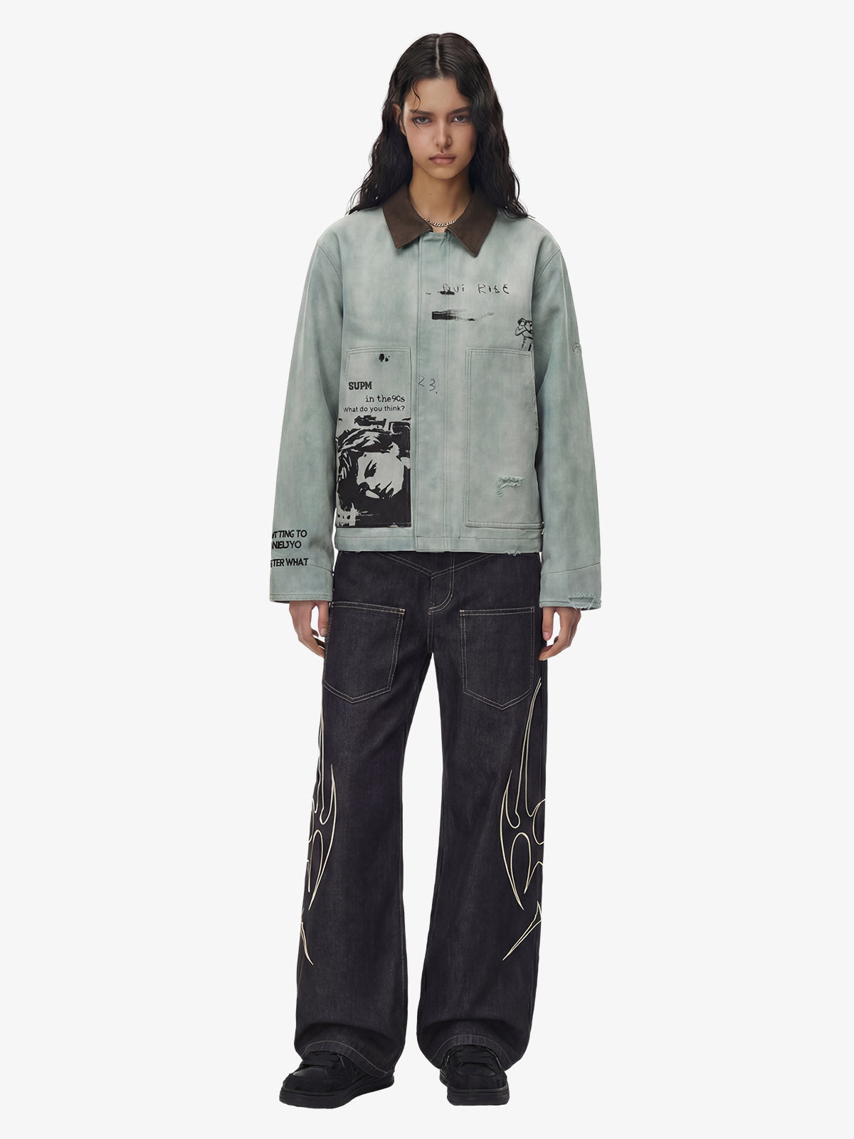 Vintage Washed Distressed Barn Work Jacket