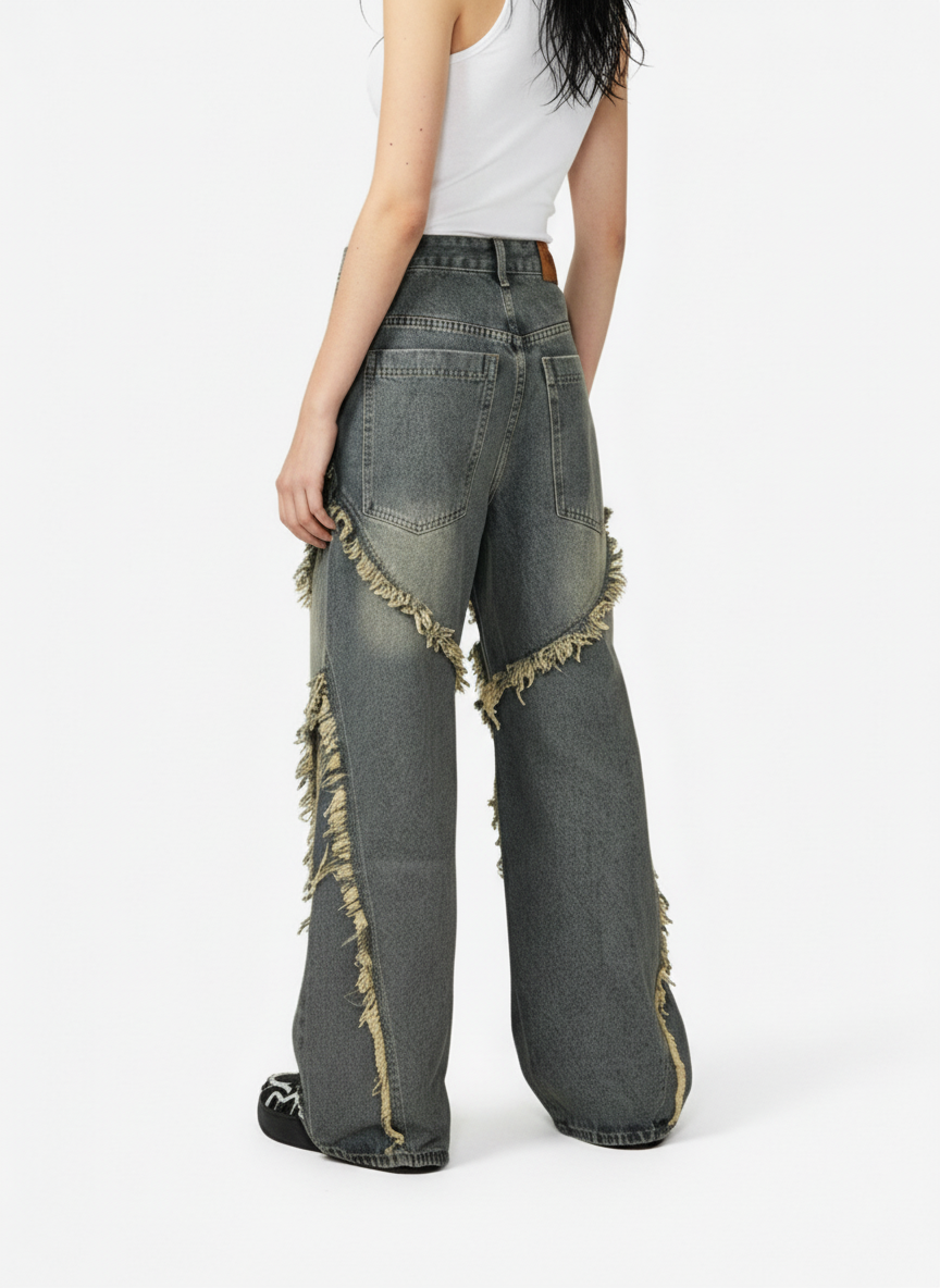 Thesupermade High Street Hip Hop Washed Distressed Jeans - 2069