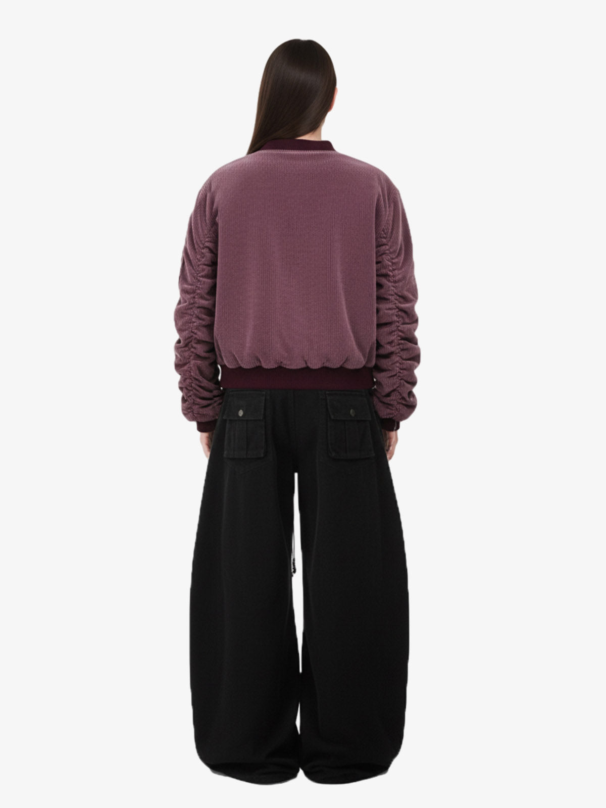 Draped Fabric Accessories Deconstructed Wide Leg Cargo Pants