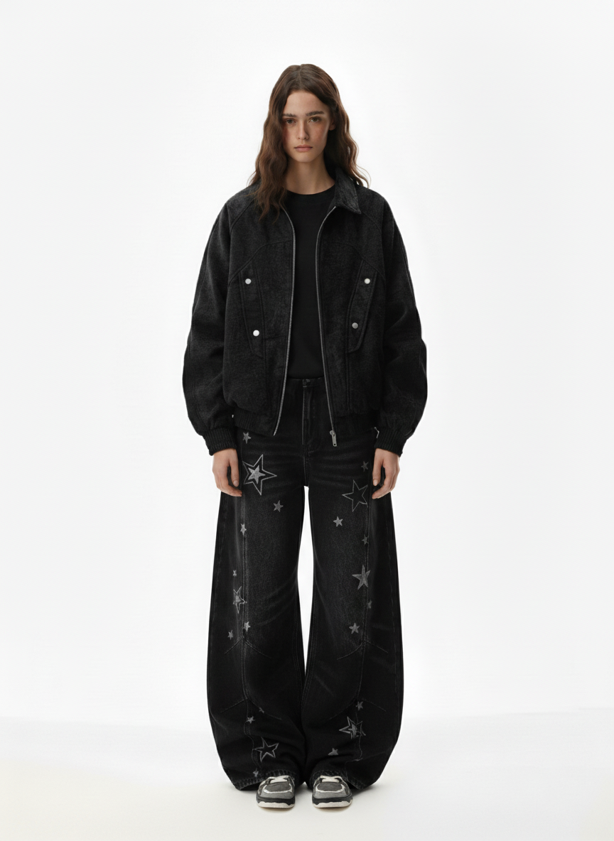 Vintage Suede Deconstructed Workwear Jacket