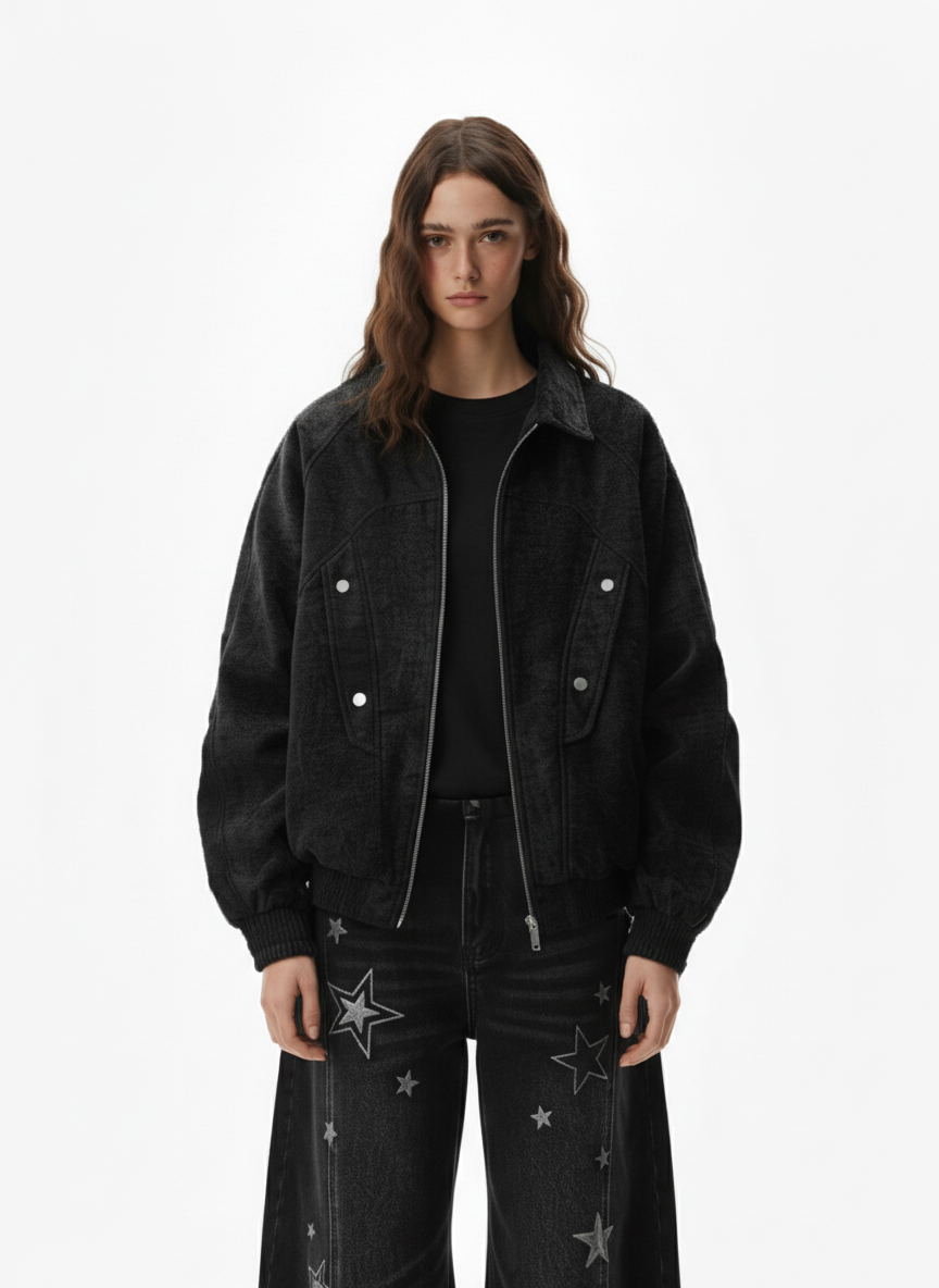 Vintage Suede Deconstructed Workwear Jacket