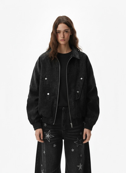 Vintage Suede Deconstructed Workwear Jacket