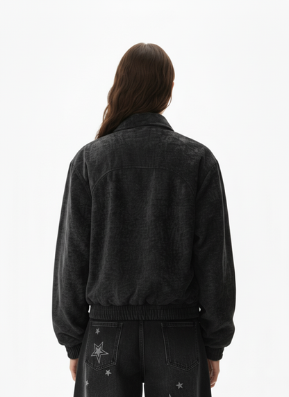 Vintage Suede Deconstructed Workwear Jacket