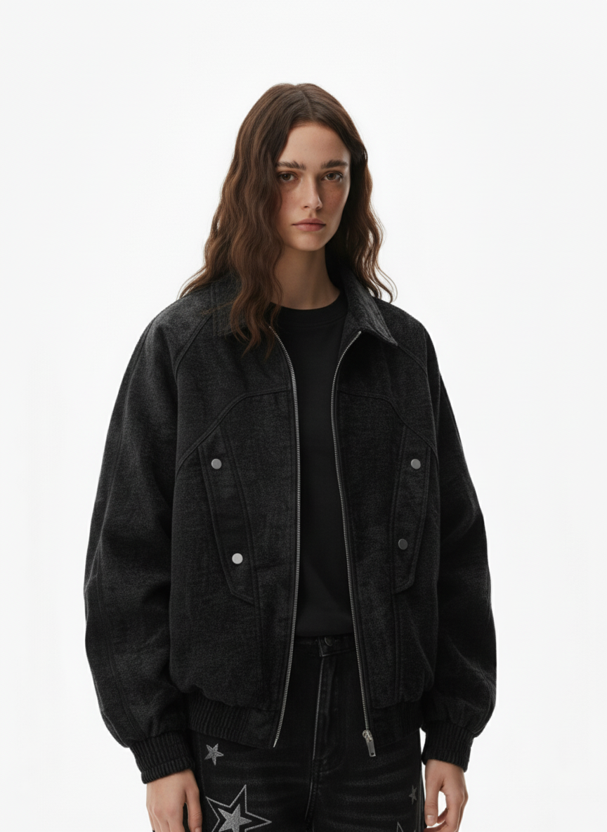 Vintage Suede Deconstructed Workwear Jacket