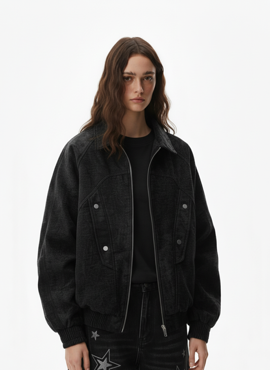 Vintage Suede Deconstructed Workwear Jacket