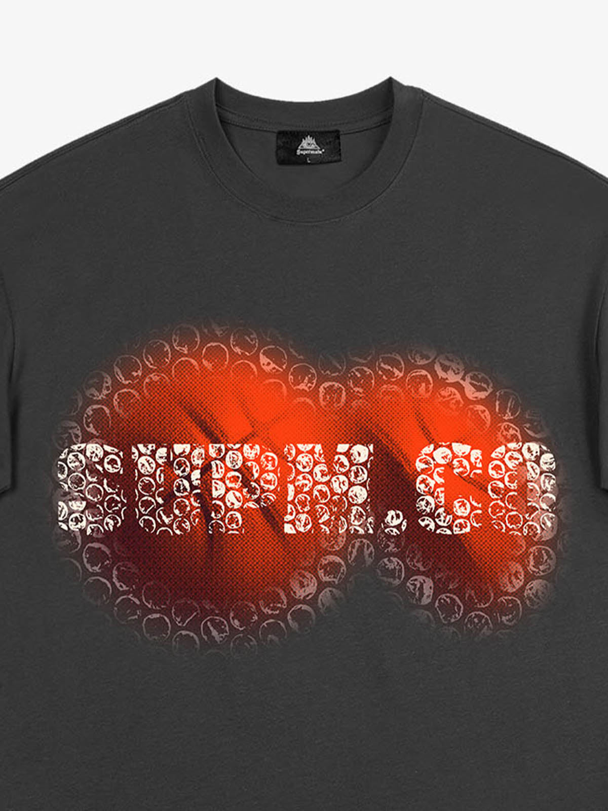 thesupermade-Foam texture basketball pattern print – Loose streetwear trendy T-shirt 