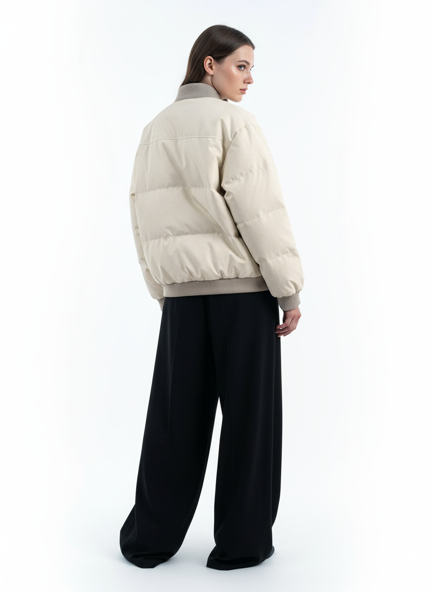 Retro Patchwork Multi Pocket Puffer Bomber Jacket