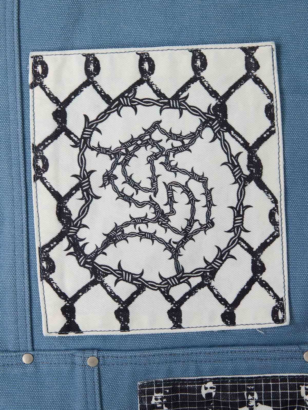 Supermade Multi-Element Appliqu¨¦ Patchwork Denim Suit?