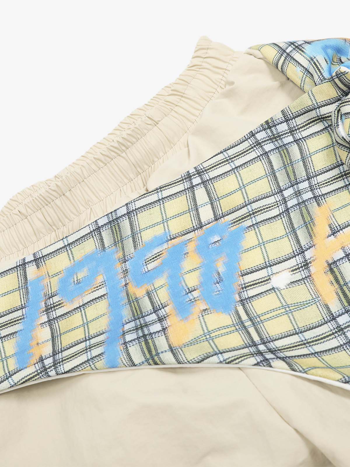 Stylish Wide-Leg Pants with Plaid Overlay for Modern Fashionistas 