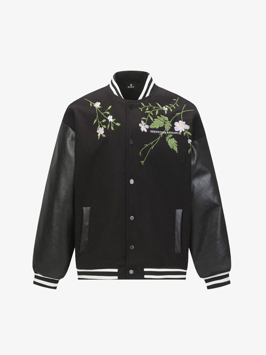 Floral Embroidered Baseball Jacket for Women - Stylish and Versatile Outerwear 