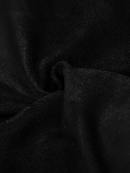 Retro Suede Asymmetric Buckle Design Down Jacket