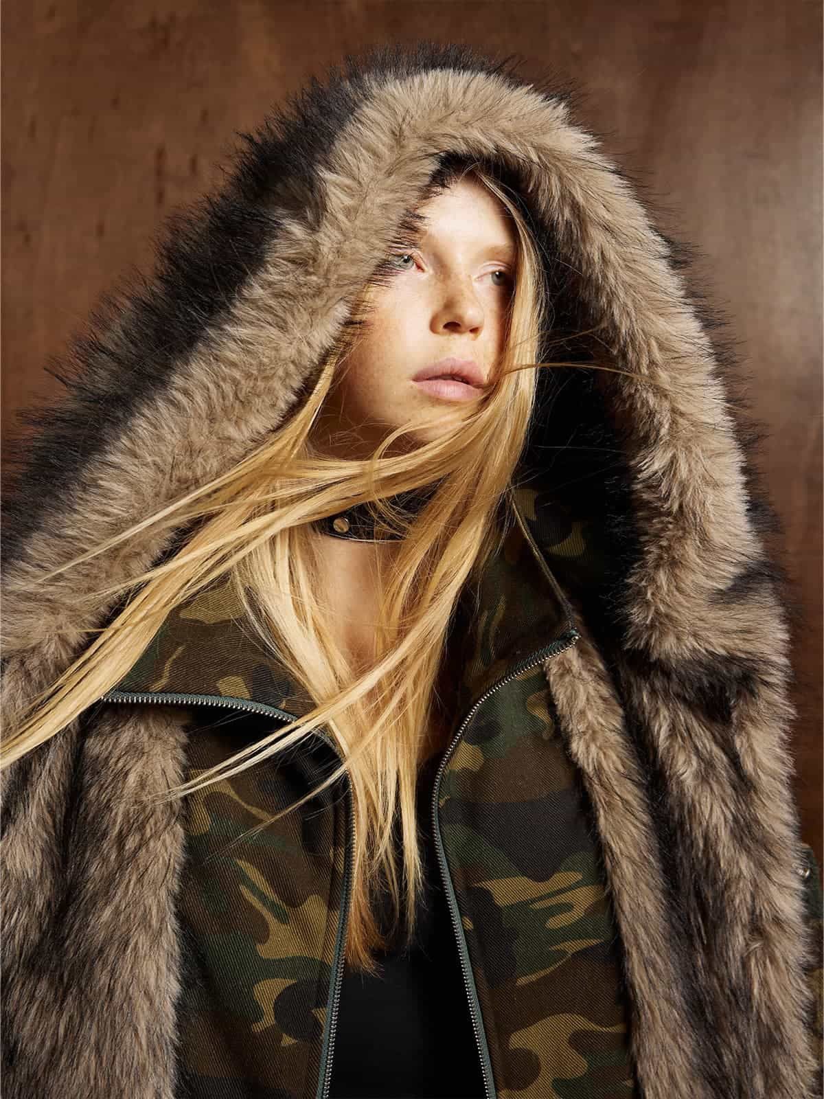 Winter-Ready Corduroy Jacket with Faux Fur Trim for Men 