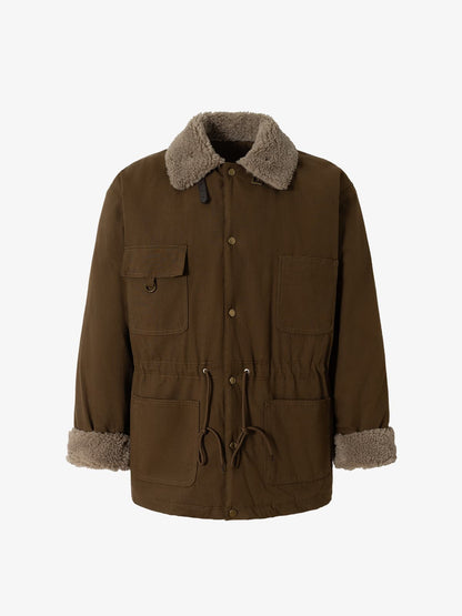 Winter-Ready Corduroy Jacket with Faux Fur Trim for Men 