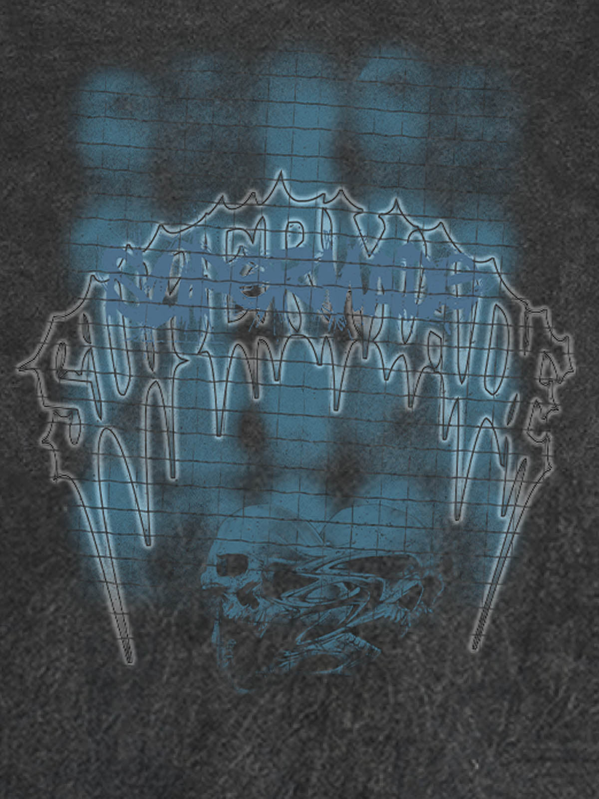 THE SUPERMADE Washed Psychedelic Graffiti Art Print Hoodie with Skull Design 