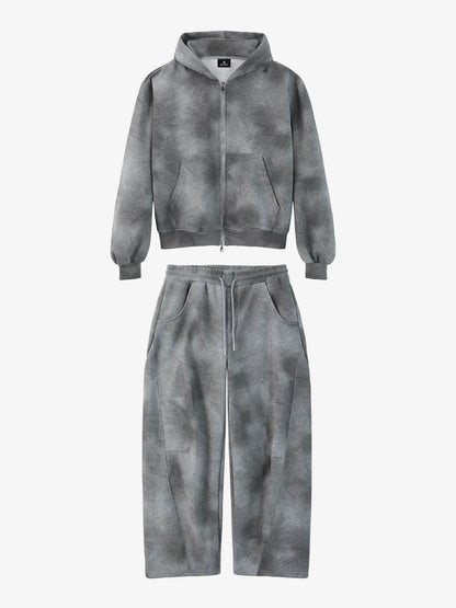 Cotton Blend Tie-Dye Hoodie & Sweatpants Set - Cozy Casual Lounge Wear for Women?