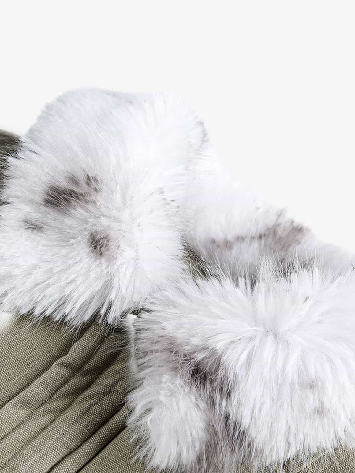 Stylish Faux Fur Collar Bomber Jacket for Winter - Warm and Fashionable Outerwear 