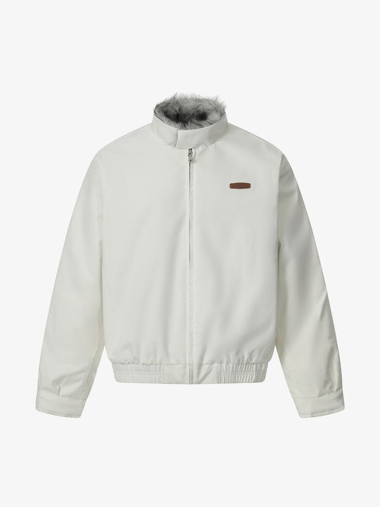 Stylish Winter Bomber Jacket with Faux Fur Collar - Perfect for Cold Weather 