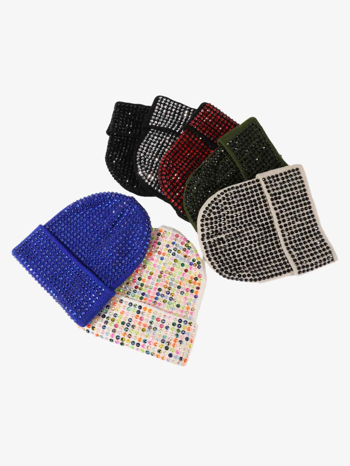 Knitted Rhinestone Beanie Hat with Sequins and Sparkle Design for Women and Men Fashion Winter Warm Cap?