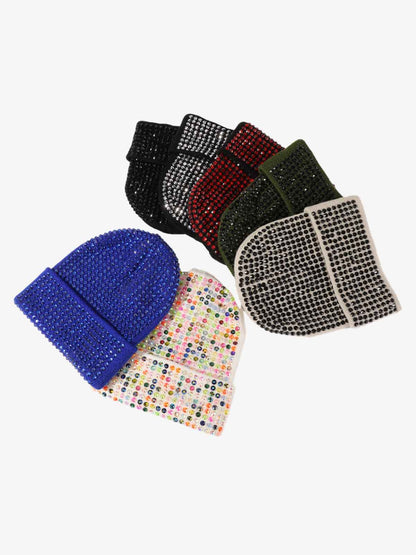 Knitted Rhinestone Beanie Hat with Sequins and Sparkle Design for Women and Men Fashion Winter Warm Cap?
