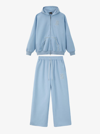 Supermade Pearl Embellished Zip Up Set