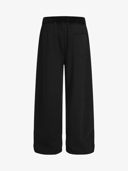 Stylish Wide-Leg Lounge Pants with Faux Fur Pom-Pom Detail 