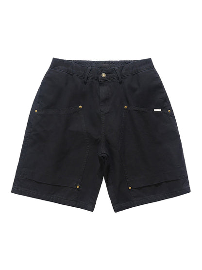 Retro Structured  Design Cargo Shorts 