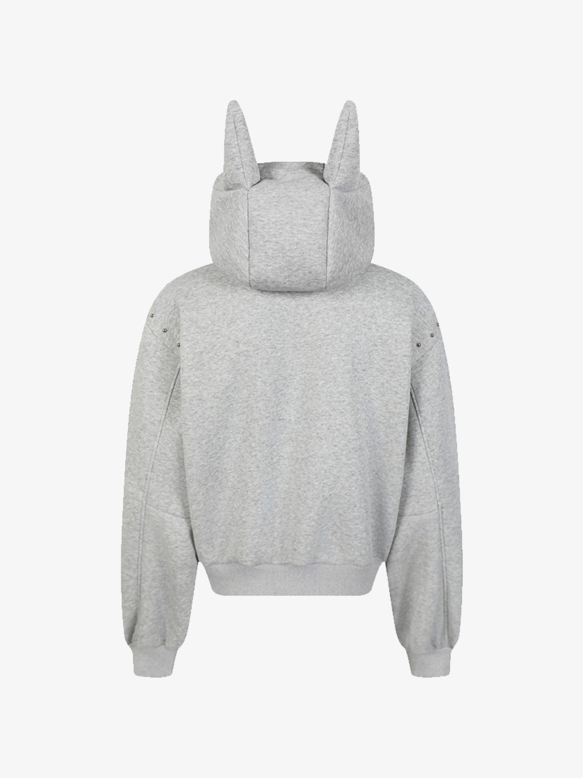 Dark Street Style Cat Ear Studded Zip-Up Hoodie
