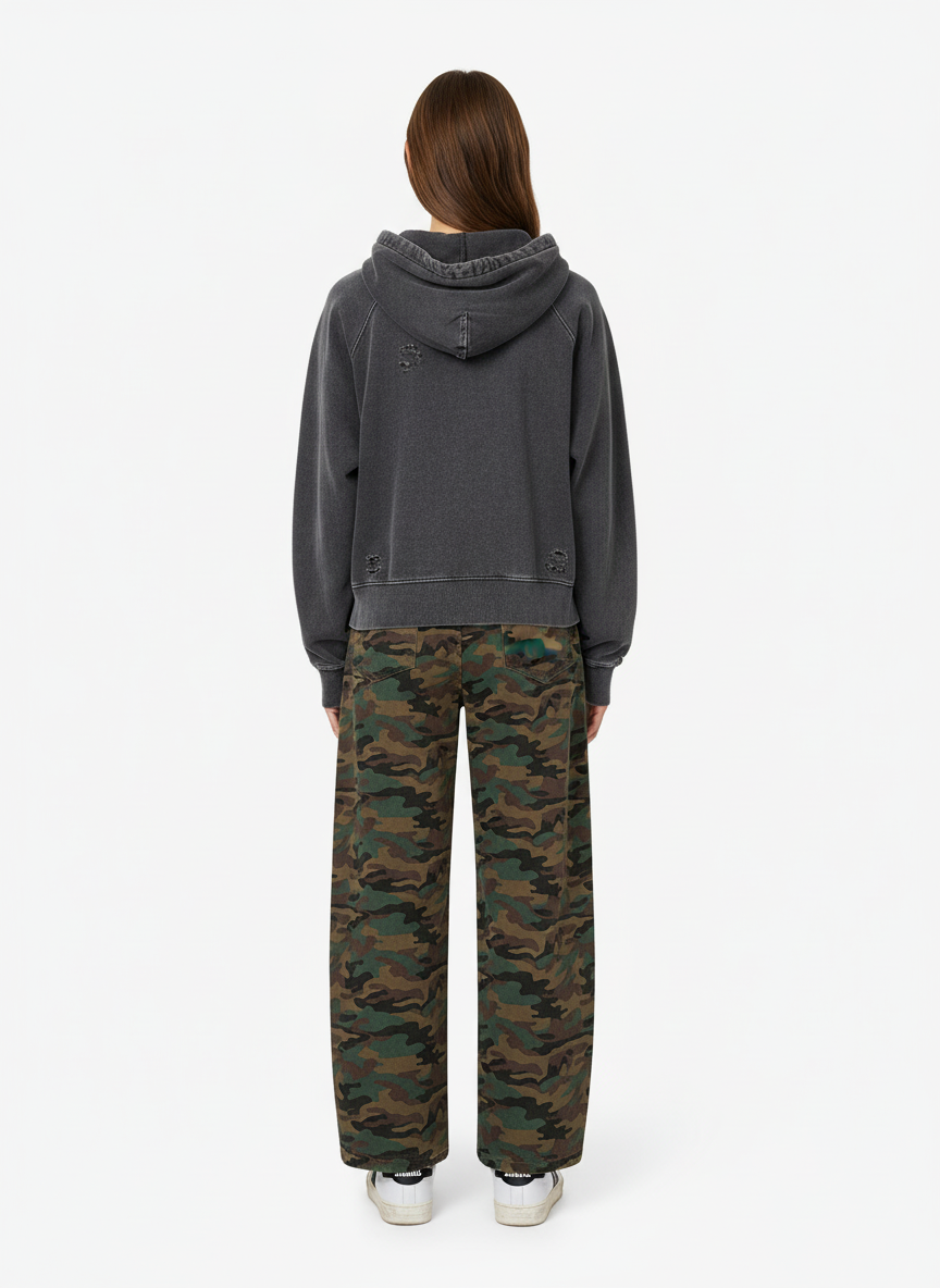 Street Camouflage Side-Striped Jeans