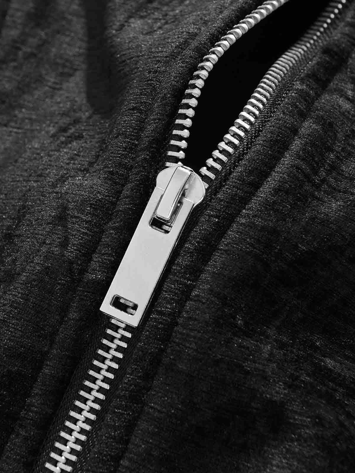 Stylish Velvet Bomber Jacket with Leather Collar for Men 