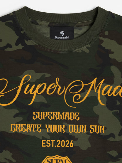 Cotton Camouflage Print T-Shirt with SuperMade Logo Design for Men and Women?