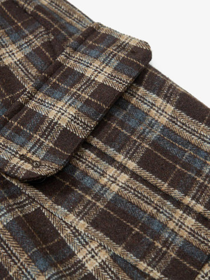 Plaid Jacket with Zipper Detail and Keychain Accessory 