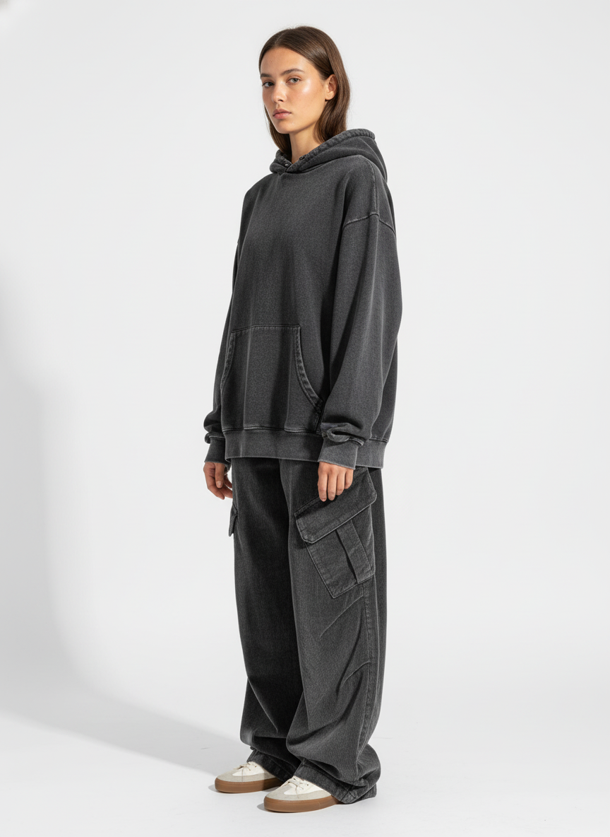 Retro Washed Distressed Deconstructed Patchwork Barrel Jeans