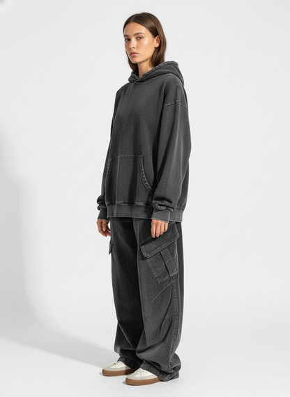 Retro Washed Distressed Deconstructed Patchwork Barrel Jeans