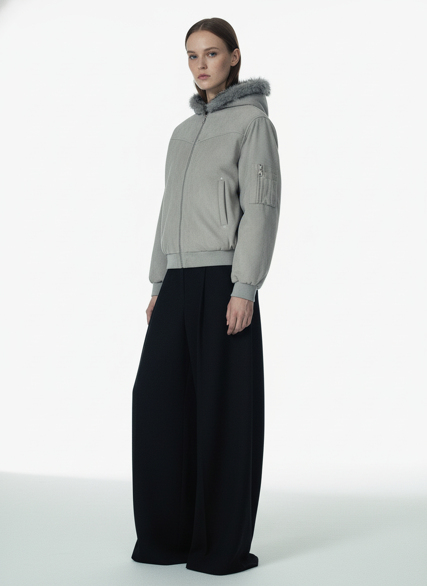 Street Fur Reversible Hooded Jacket - 2493